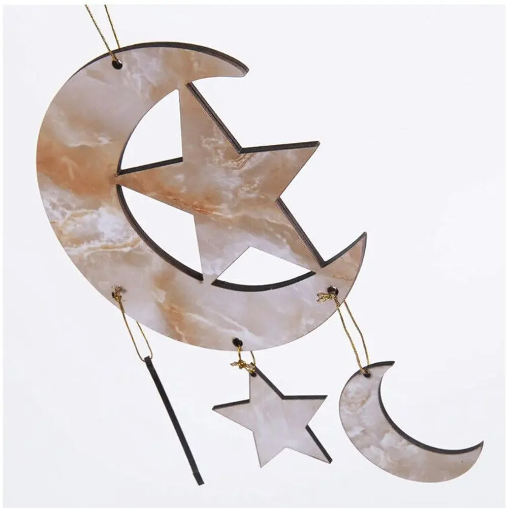Eid Hanging Decoration‎ Ramadan Eid Mubarak Decorations Islam Moon Stars Wooden